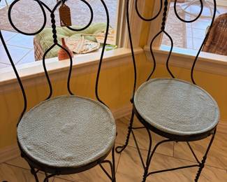 Four total ice cream parlor chairs