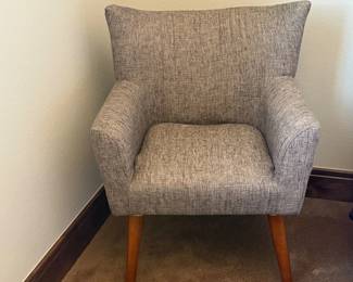 Lot #67- Gray Textured Mid-Century Style Accent Chair