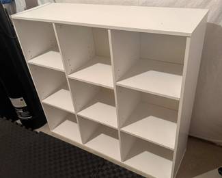 Lot #8- White Asymmetrical Cubby Storage Bookcase