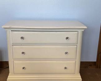 Lot #79- Bassett White Three-Drawer Chest 42-Inch