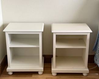 Lot #82- Pair of White Open-Shelf Nightstands