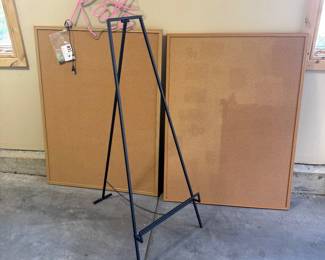 Lot #31- Two 36 x 48 Bulletin Boards, Display Easel & Pink Kate Sign