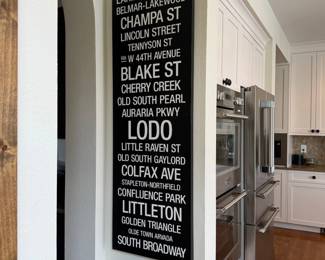Lot #94- Denver Street Names Subway-Style Wall Sign 20 x 60