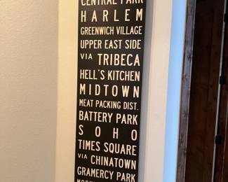 Lot #10- New York City Neighborhood Typography Wall Art 20 x 60