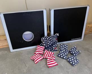 Lot #33- GoSports Cornhole Board Set with Patriotic Bean Bags