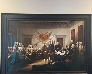 Lot #40- Framed Declaration of Independence Signing Print 59 x 42