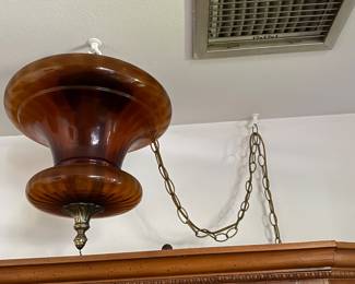 VTG Amber Swag Lamp