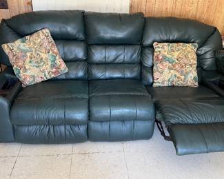 Green Double Reclining Sofa, Massage