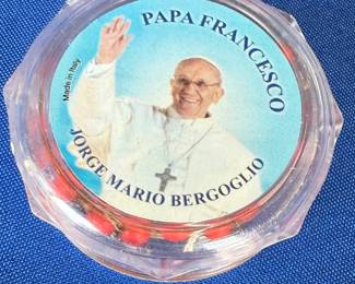 Pope John & Francis Rosary in Container blessed