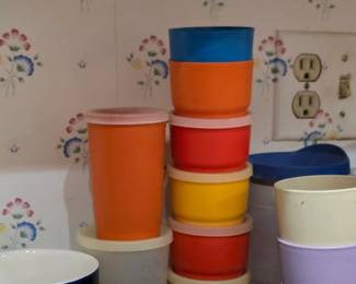 vintage Tupperware plastic storage containers