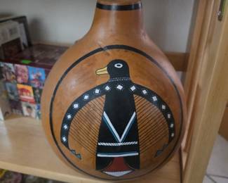 painted gourd vessel
