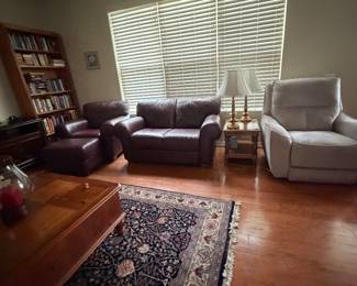 Leather sofa set and upholstered recliners in great condition