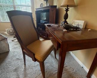 Cherry wood writers desk with upholstered chair, beautiful set