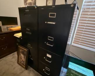Black metal file cabinets in good condition