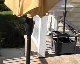 Two umbrellas with stands