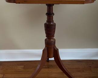 Sheraton solid cherry candlestand, original-Massachusetts circa 1810-1815