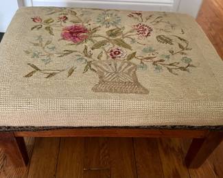 Vintage needlepoint footstool