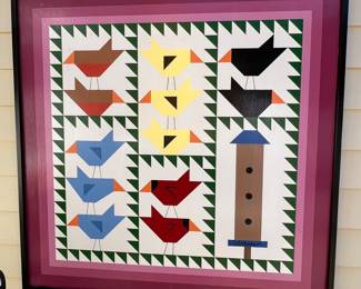 Large wooden quilt outdoor art