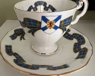China teacup and saucer from Scotland
