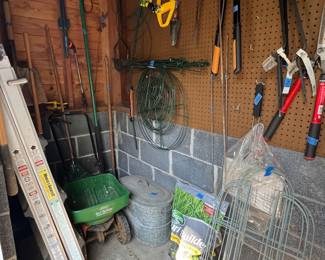 Lawn maintenance shed items