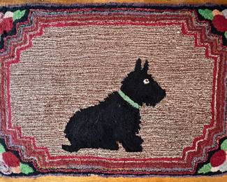 Hooked rug of Scottie