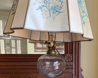 Hurricane lamp with modern fixture