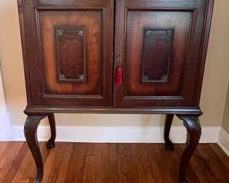 Record cabinet used as a bar