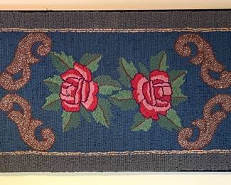 Handmade hooked rug wall hanging