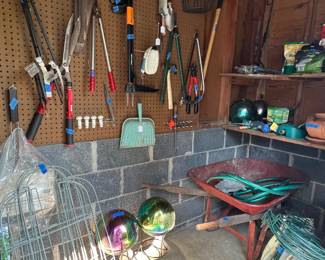 Lawn maintenance shed items
