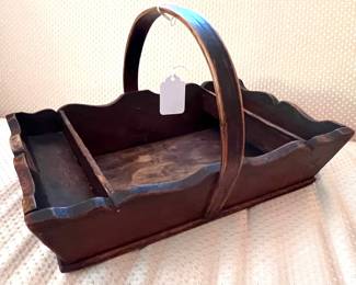 Handmade wooden utensil basket