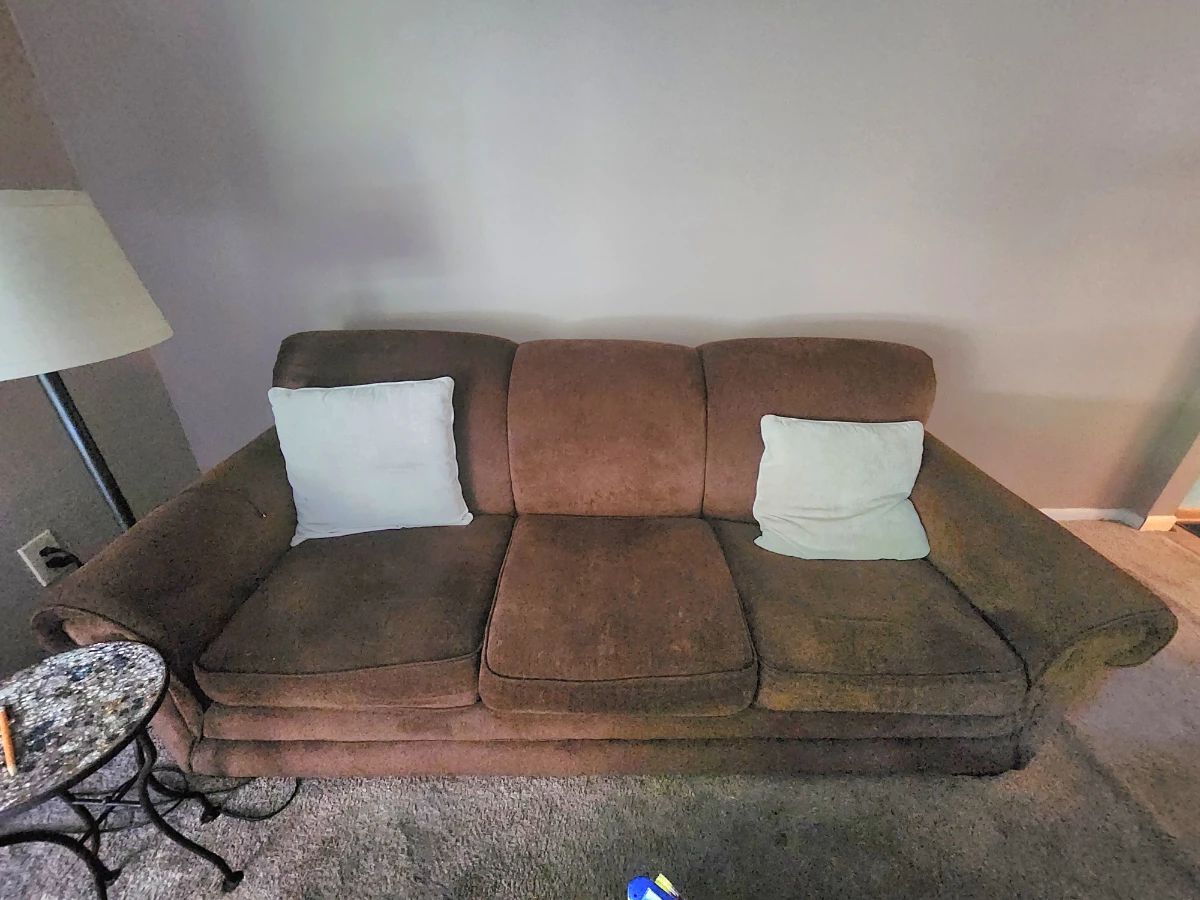 La-Z-Boy brown chenille sofa