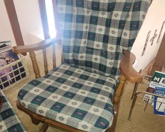 Qty 2 glider chairs with ottomans