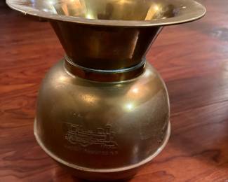 Vintage Union Pacific Railroad Brass Spittoon / Cuspidor
