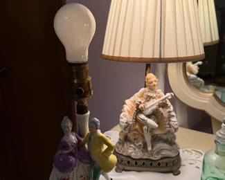 Vintage Porcelain Figural Boudoir Lamps