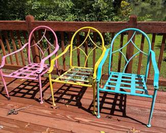 Vintage metal patio chairs
