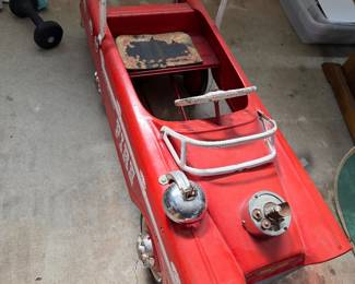 Vintage metal pedal fire truck/fire engine