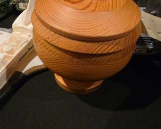 hand-turned lidded wood vessel/jar