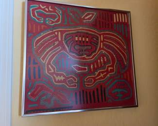 handmade Guna/Kuna mola, the traditional layered reverse-appliqué textile art