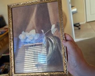 floral still-life painting appears to read “ULBERG – 98”