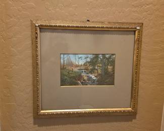 Set of 3 Vintage Gold-Framed Scenic Art Prints