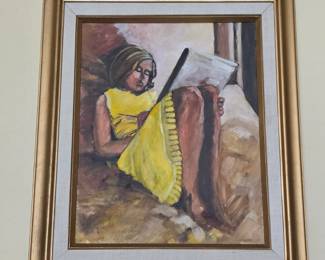 mid-century/late-20th-century oil painting on canvas