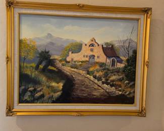 Signed G. Koch Southwestern Adobe Landscape Original Oil Painting
