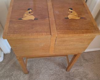 Oriental Footed Sewing Box