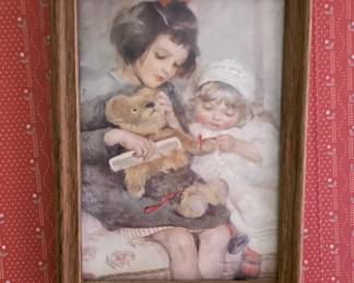 Vintage Bessie Pease Gutmann Print "Combing Teddy"