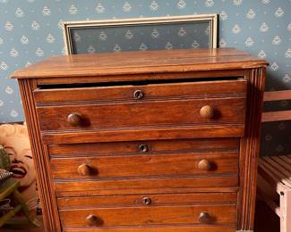 Vintage Oak Spool Cabinet
