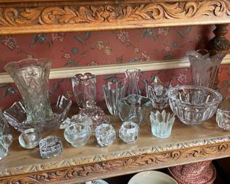 Assorted Vintage Crystal and Glass Vases and Bowls, including J.G. Durand 'Calliope' Bowl