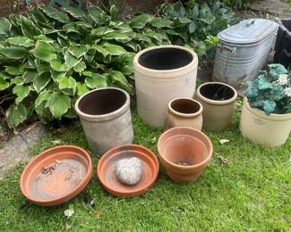 Vintage Stoneware Crocks and Terracotta Planters