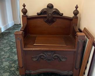 Antique Commode Chair with Chamber Pot