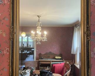 Vintage Ornate Giltwood Wall Mirror with Rococo Revival Style Frame