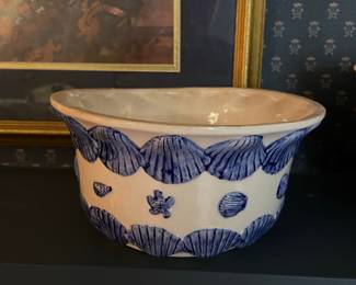 Vintage Majolica-Style Shell Motif Planter